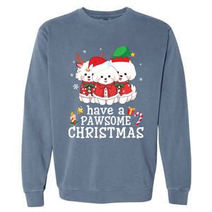 Bichon Frise Dogs Merry Day Mom Dad Have A Pawsome Christmas Cute Gift Garment-Dyed Sweatshirt