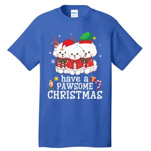 Bichon Frise Dogs Merry Day Mom Dad Have A Pawsome Christmas Cute Gift Tall T-Shirt