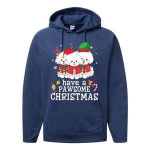 Bichon Frise Dogs Merry Day Mom Dad Have A Pawsome Christmas Cute Gift Performance Fleece Hoodie