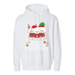 Bichon Frise Dogs Merry Day Mom Dad Have A Pawsome Christmas Cute Gift Garment-Dyed Fleece Hoodie