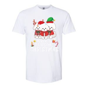 Bichon Frise Dogs Merry Day Mom Dad Have A Pawsome Christmas Cute Gift Softstyle CVC T-Shirt