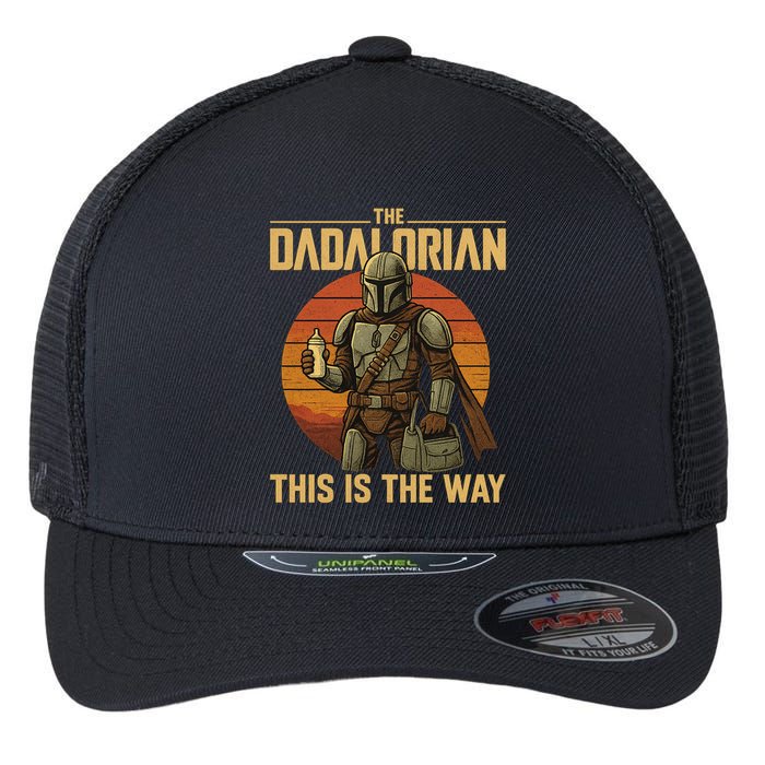 Best Fathers Day Dad The Dadalorian Flexfit Unipanel Trucker Cap