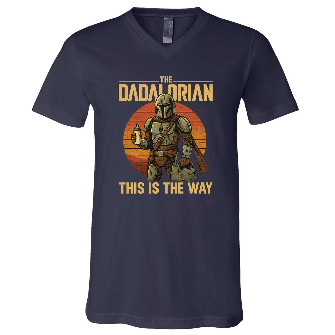Best Fathers Day Dad The Dadalorian V-Neck T-Shirt