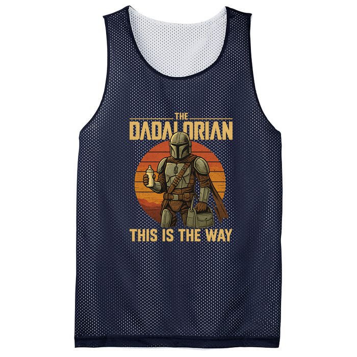 Best Fathers Day Dad The Dadalorian Mesh Reversible Basketball Jersey Tank