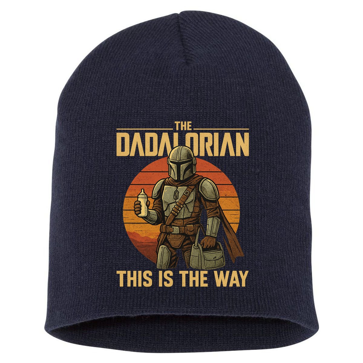 Best Fathers Day Dad The Dadalorian Short Acrylic Beanie