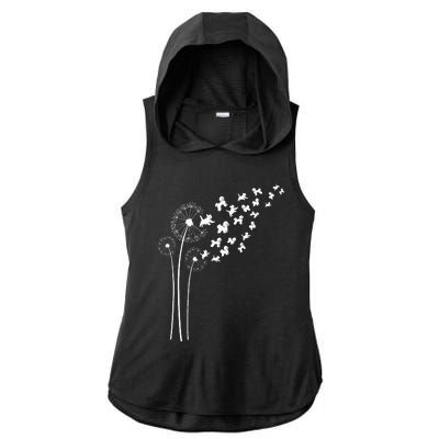 Bichon Frise Dandelion Flower For Dandelions And Dog Lover Ladies PosiCharge Tri-Blend Wicking Draft Hoodie Tank