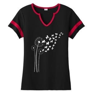 Bichon Frise Dandelion Flower For Dandelions And Dog Lover Ladies Halftime Notch Neck Tee