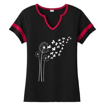 Bichon Frise Dandelion Flower For Dandelions And Dog Lover Ladies Halftime Notch Neck Tee