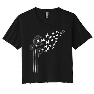 Bichon Frise Dandelion Flower For Dandelions And Dog Lover Women's Crop Top Tee