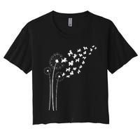 Bichon Frise Dandelion Flower For Dandelions And Dog Lover Women's Crop Top Tee