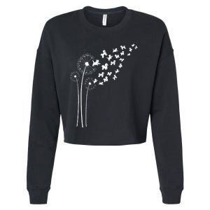 Bichon Frise Dandelion Flower For Dandelions And Dog Lover Cropped Pullover Crew