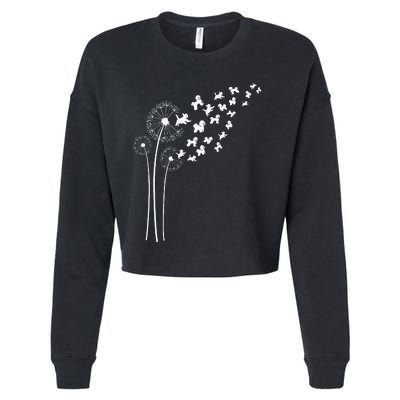 Bichon Frise Dandelion Flower For Dandelions And Dog Lover Cropped Pullover Crew