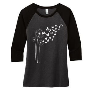 Bichon Frise Dandelion Flower For Dandelions And Dog Lover Women's Tri-Blend 3/4-Sleeve Raglan Shirt