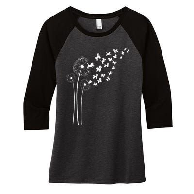 Bichon Frise Dandelion Flower For Dandelions And Dog Lover Women's Tri-Blend 3/4-Sleeve Raglan Shirt