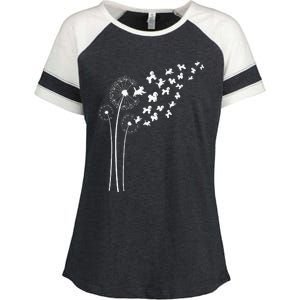 Bichon Frise Dandelion Flower For Dandelions And Dog Lover Enza Ladies Jersey Colorblock Tee