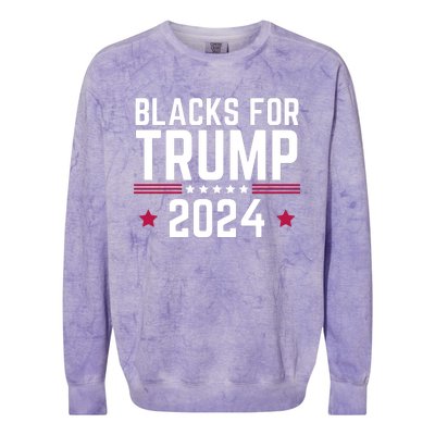 Blacks For Donald Trump 2024 Presidential Election Republican Colorblast Crewneck Sweatshirt