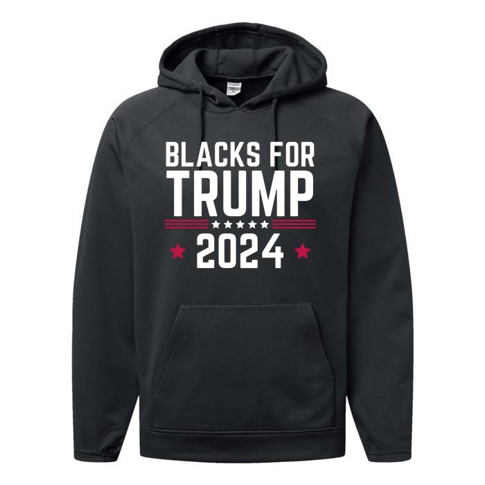 Blacks For Donald Trump 2024 Presidential Election Republican Performance Fleece Hoodie