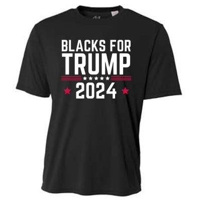 Blacks For Donald Trump 2024 Presidential Election Republican Cooling Performance Crew T-Shirt