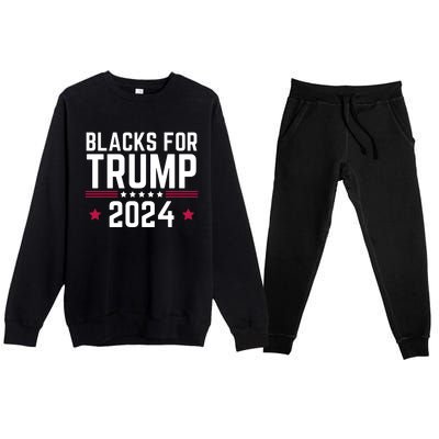 Blacks For Donald Trump 2024 Presidential Election Republican Premium Crewneck Sweatsuit Set