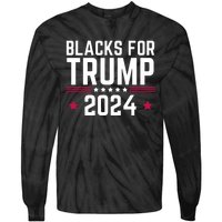 Blacks For Donald Trump 2024 Presidential Election Republican Tie-Dye Long Sleeve Shirt