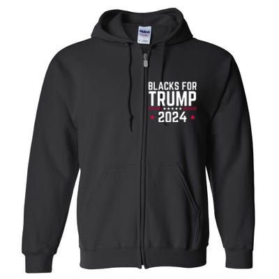 Blacks For Donald Trump 2024 Presidential Election Republican Full Zip Hoodie