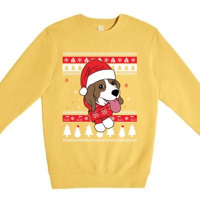 Beagle Funny Dog Ugly Christmas Gift Cute Gift Premium Crewneck Sweatshirt