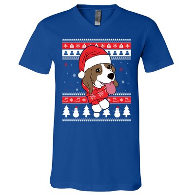 Beagle Funny Dog Ugly Christmas Gift Cute Gift V-Neck T-Shirt