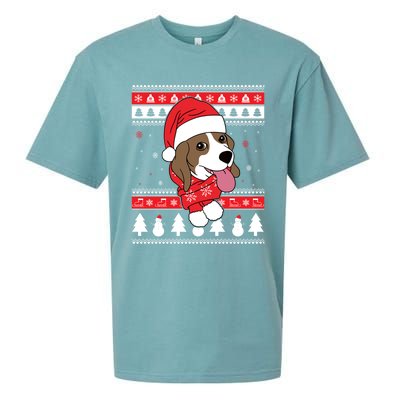 Beagle Funny Dog Ugly Christmas Gift Cute Gift Sueded Cloud Jersey T-Shirt