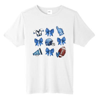 Blue Football Design Cheer Football Coquette Bows Retro Football Tall Fusion ChromaSoft Performance T-Shirt