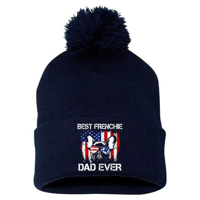 Best Frenchie Dad Ever Pom Pom 12in Knit Beanie