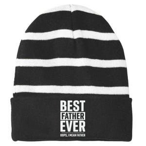 Best Farter Ever Funny Fathers Day Striped Beanie with Solid Band