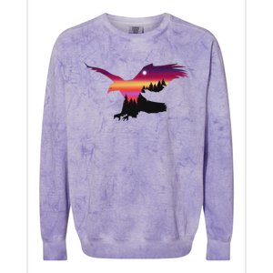 Beautiful Flying Eagle Surreal Sky Silhouette Colorblast Crewneck Sweatshirt