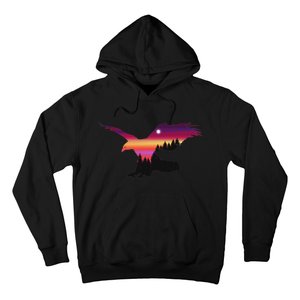 Beautiful Flying Eagle Surreal Sky Silhouette Hoodie