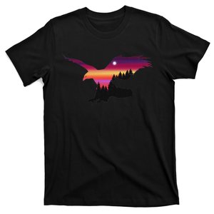 Beautiful Flying Eagle Surreal Sky Silhouette T-Shirt