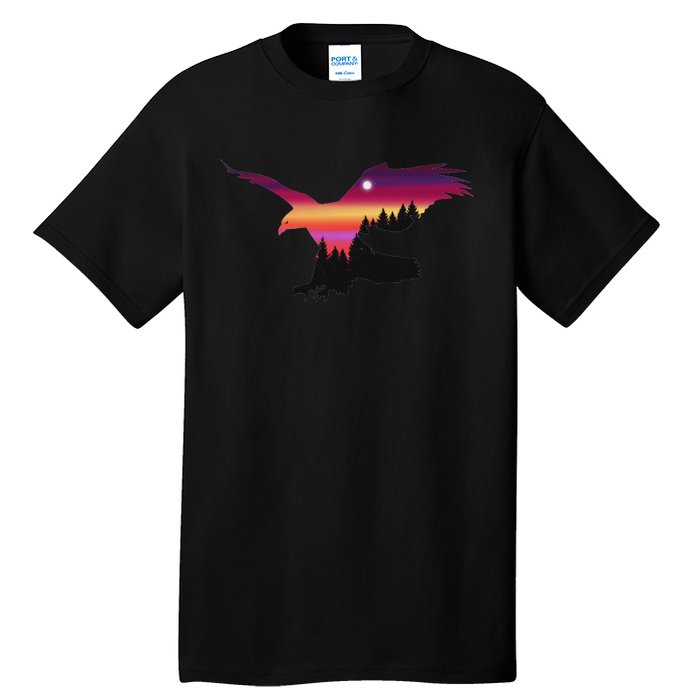 Beautiful Flying Eagle Surreal Sky Silhouette Tall T-Shirt