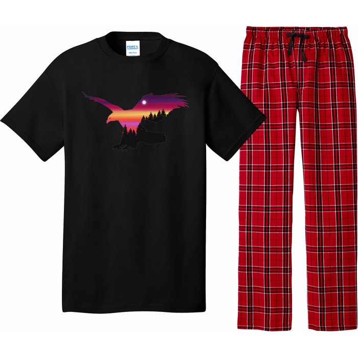 Beautiful Flying Eagle Surreal Sky Silhouette Pajama Set