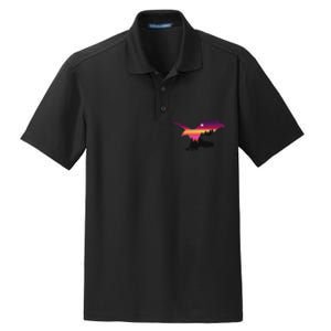 Beautiful Flying Eagle Surreal Sky Silhouette Dry Zone Grid Polo