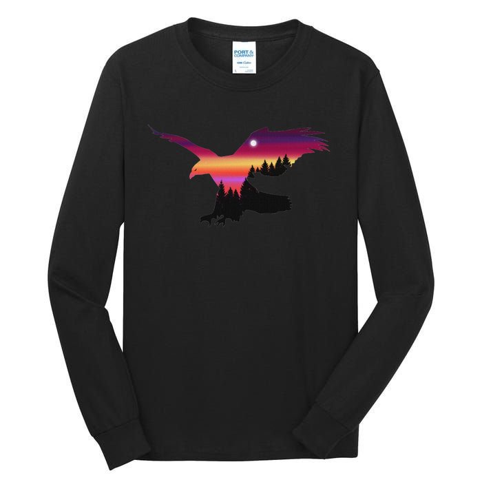 Beautiful Flying Eagle Surreal Sky Silhouette Tall Long Sleeve T-Shirt