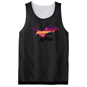 Beautiful Flying Eagle Surreal Sky Silhouette Mesh Reversible Basketball Jersey Tank