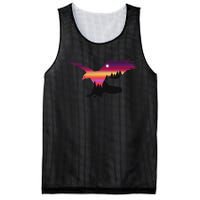 Beautiful Flying Eagle Surreal Sky Silhouette Mesh Reversible Basketball Jersey Tank