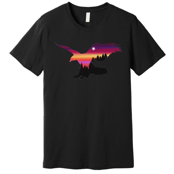 Beautiful Flying Eagle Surreal Sky Silhouette Premium T-Shirt