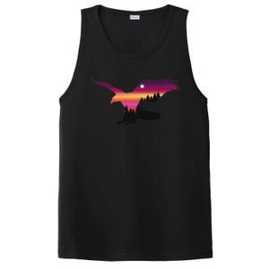 Beautiful Flying Eagle Surreal Sky Silhouette PosiCharge Competitor Tank