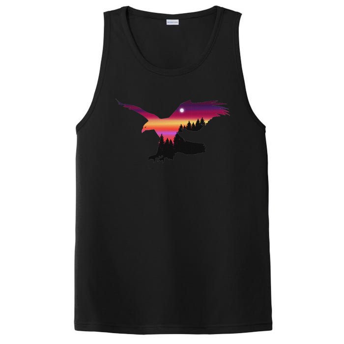 Beautiful Flying Eagle Surreal Sky Silhouette PosiCharge Competitor Tank