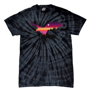 Beautiful Flying Eagle Surreal Sky Silhouette Tie-Dye T-Shirt