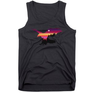 Beautiful Flying Eagle Surreal Sky Silhouette Tank Top