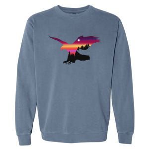 Beautiful Flying Eagle Surreal Sky Silhouette Garment-Dyed Sweatshirt