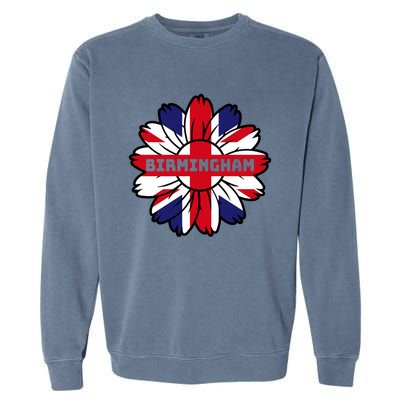 British Flag England Uk Sunflower Birmingham Union Jack Gift Garment-Dyed Sweatshirt