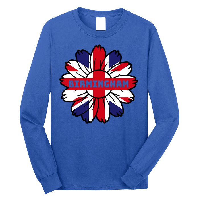 British Flag England Uk Sunflower Birmingham Union Jack Gift Long Sleeve Shirt