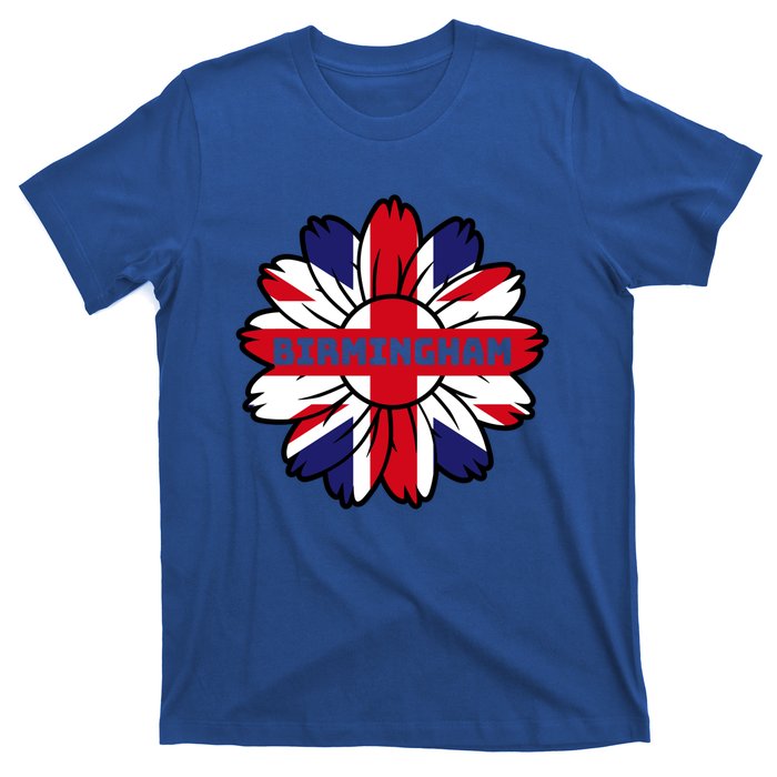 British Flag England Uk Sunflower Birmingham Union Jack Gift T-Shirt