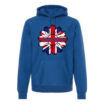 British Flag England Uk Sunflower Birmingham Union Jack Gift Premium Hoodie